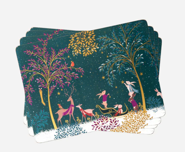 Sara Miller Deer & Robin Placemats 16x12" - Set/4