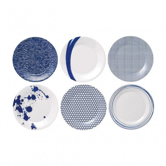 Pacific Accent Plate 9" S/6 Mixed Patterns