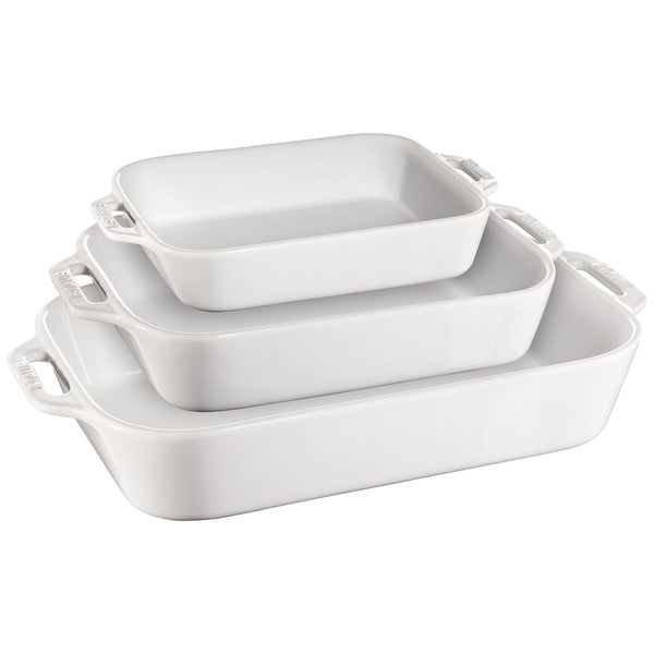 Staub 3 Piece Ceramic Rectangular Baking Dish Set