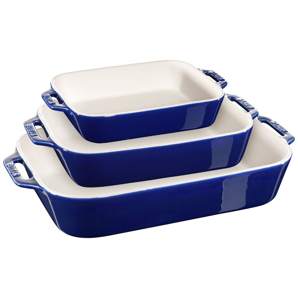Staub 3 Piece Ceramic Rectangular Baking Dish Set