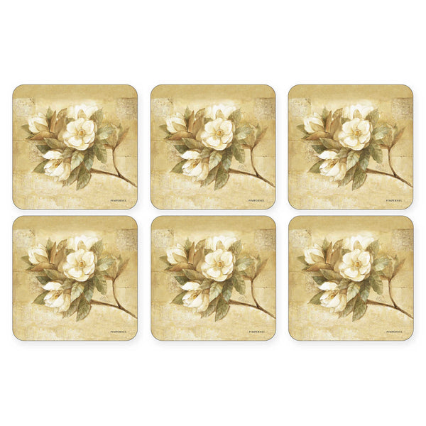 Pimpernel - Sugar Magnolia 4x4" s/6 Coasters - Britannia Kitchen & Home Calgary