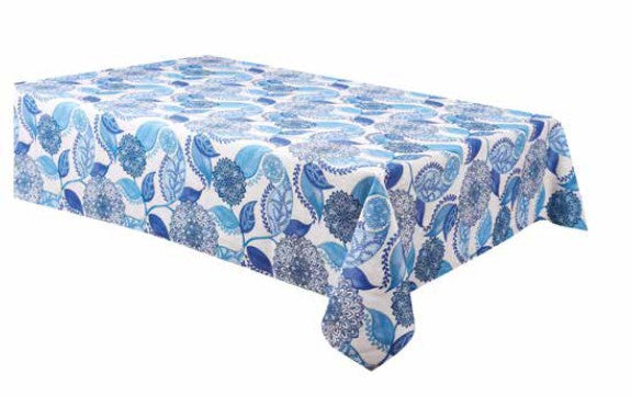 Madiera Blue Stain Resistant Tablecloth