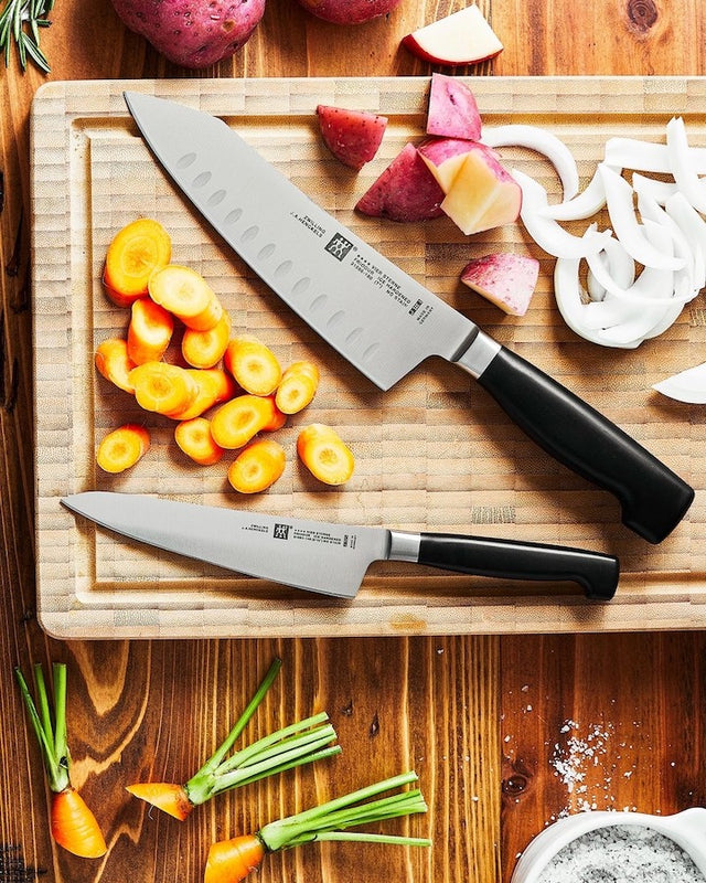 knives on a cutting board