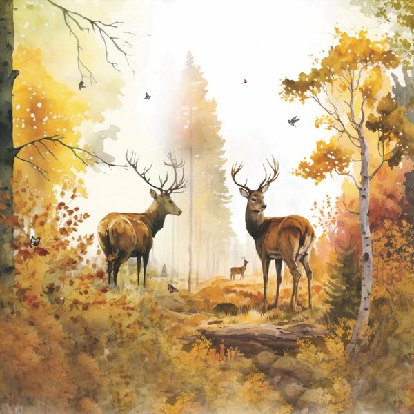 Ambiente Cocktail Paper Napkins — Soft 3-Ply, Pack of 20 – Autum Forest