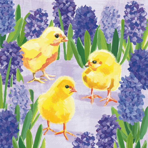 Chicks in Hyacinth Cocktail Napkin