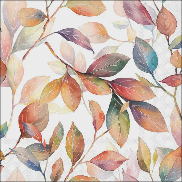 Ambiente Luncheon Paper Napkins Soft 3-Ply, Pack of 20 - Colorful Leaves