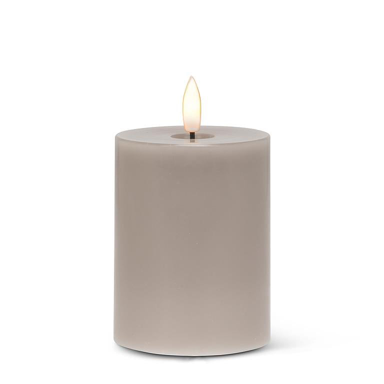 Grey LED Pillar Candle