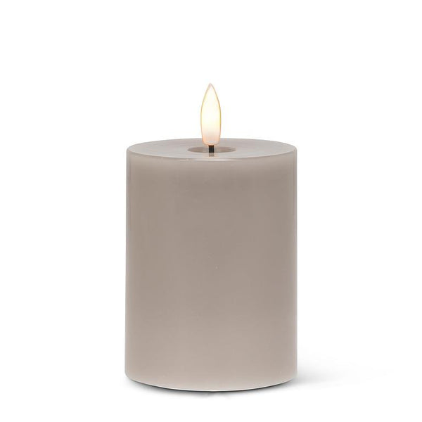 Grey LED Pillar Candle