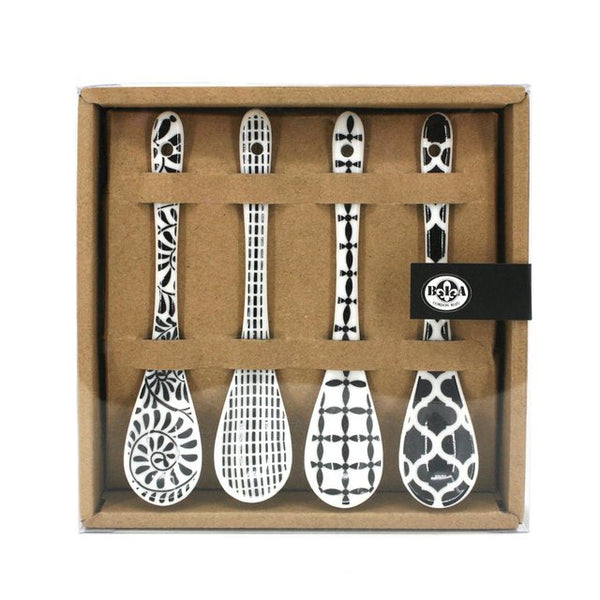 Bia Black & White Condiment Spoons set of 4
