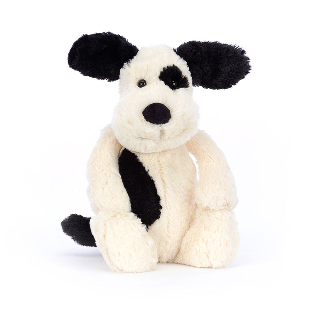 Jellycat Bashful Rufferty Black & Cream Puppy