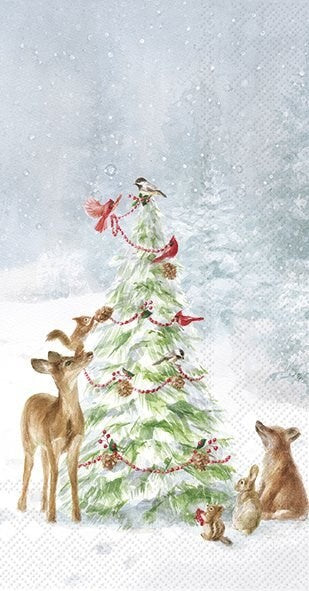 Friends In Snow Guest Napkin