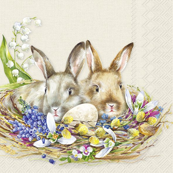 Cuddly Bunnies Cocktail Napkin