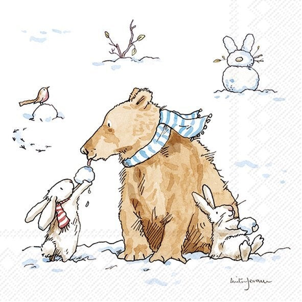 Snow Friends Cocktail Napkin