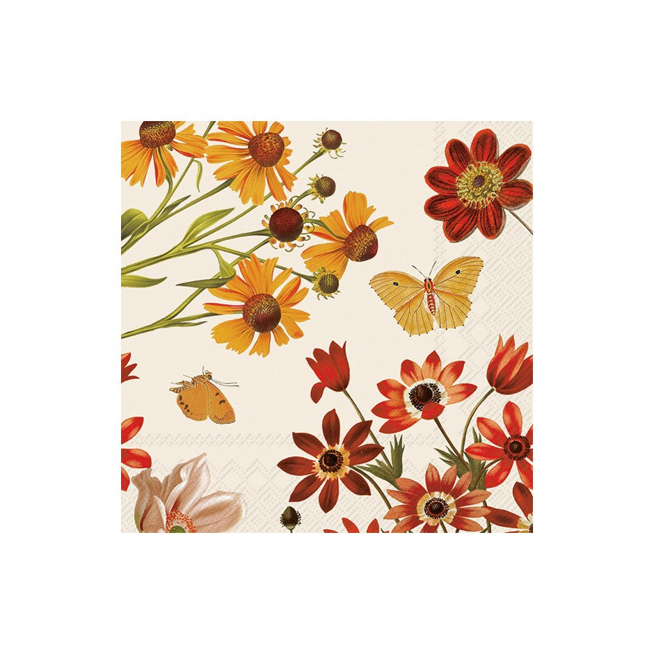 Harvest Butterflies Cream Cocktail Napkin