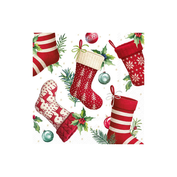 Christmas Stockings Luncheon Napkin