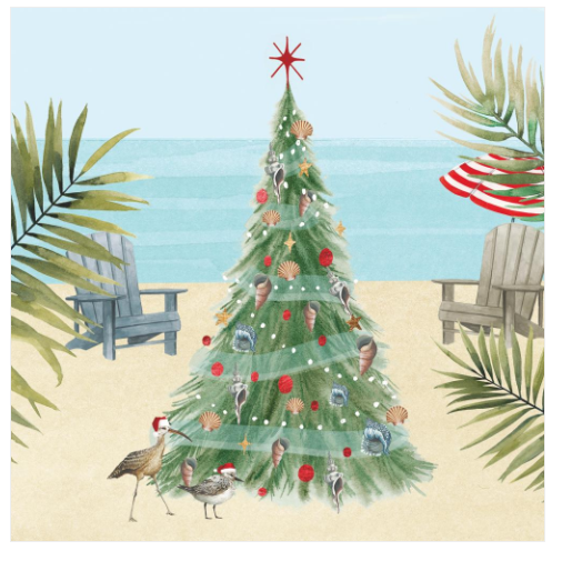 Christmas Beach Cocktail Napkin