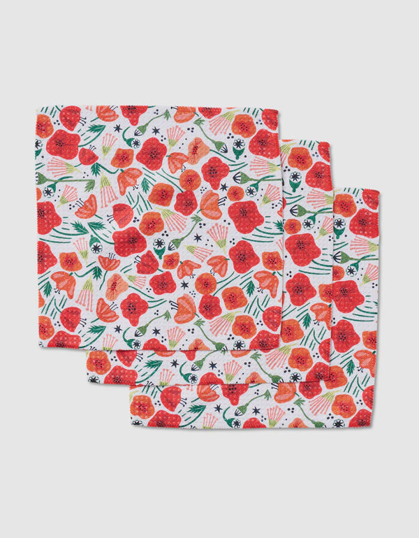 Geometry Dishcloths S/3 - Poppy Power