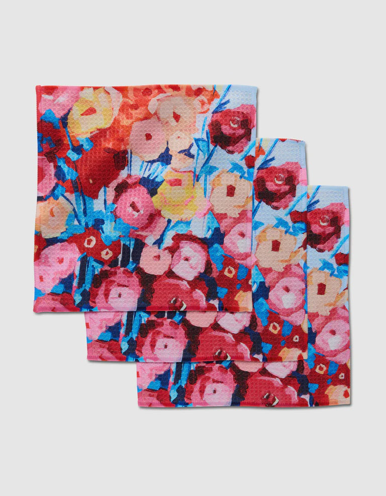 Geometry Dishcloths S/3 - Strawberry Basket