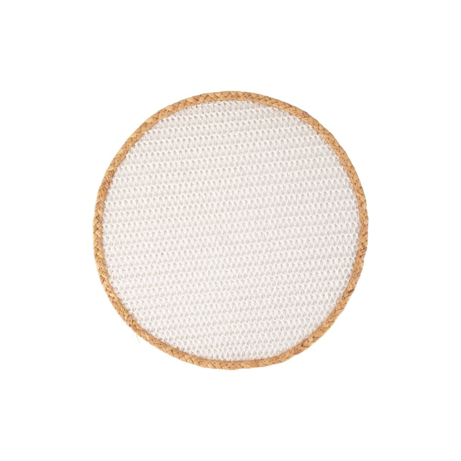 Table Accent Placemat - 38cm Round White Natural