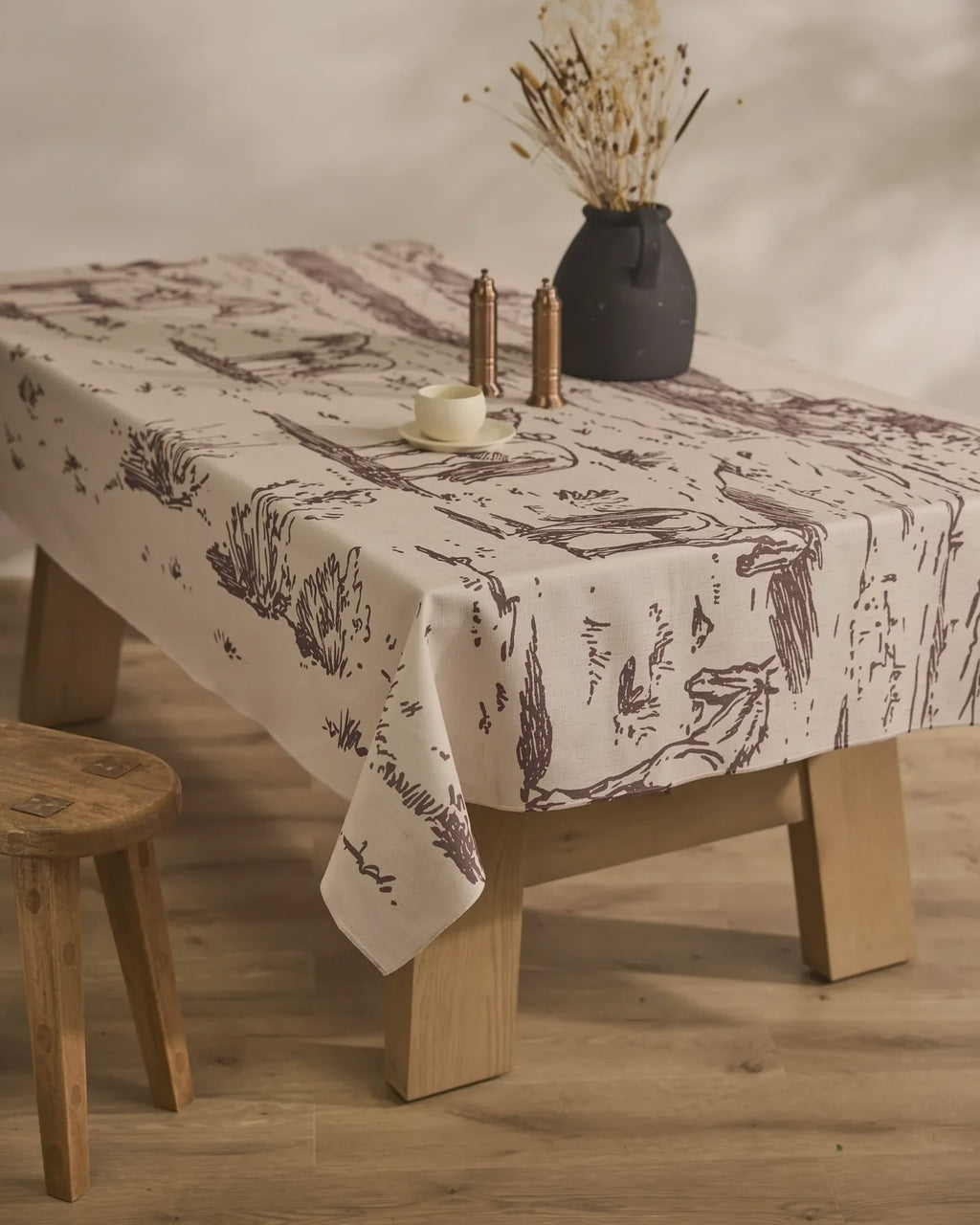 Geometry Western Scene Tablecloth - 62" x 108"