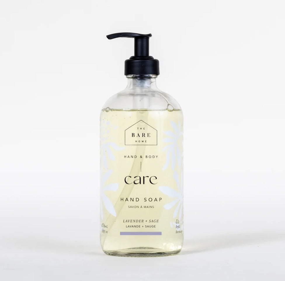 The Bare Home Hand Soap Glass Bottle 476ml - Britannia Kitchen & Home