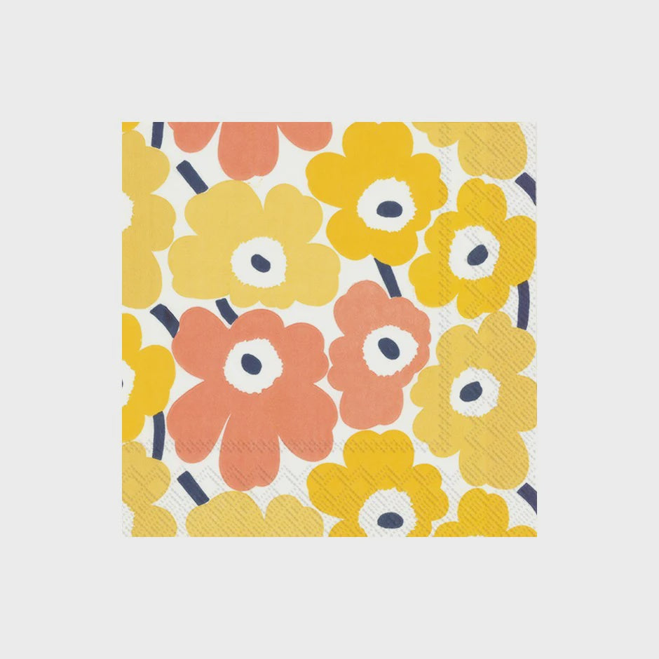 Marimekko Mini Unikko Yellow Luncheon Napkin
