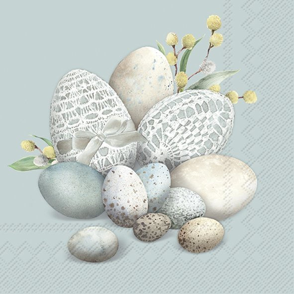 Eggs Turquoise Luncheon Napkin