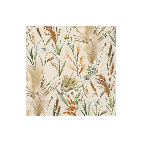 Dried Flowers Cream Cocktail Napkin