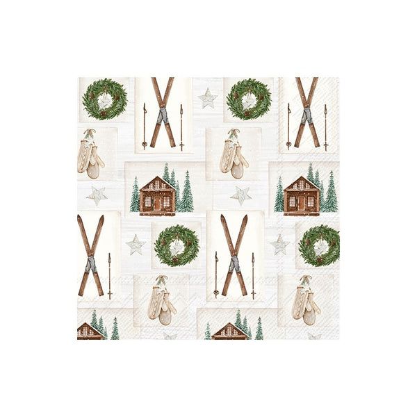 Nordic Winter Collage Luncheon Napkin