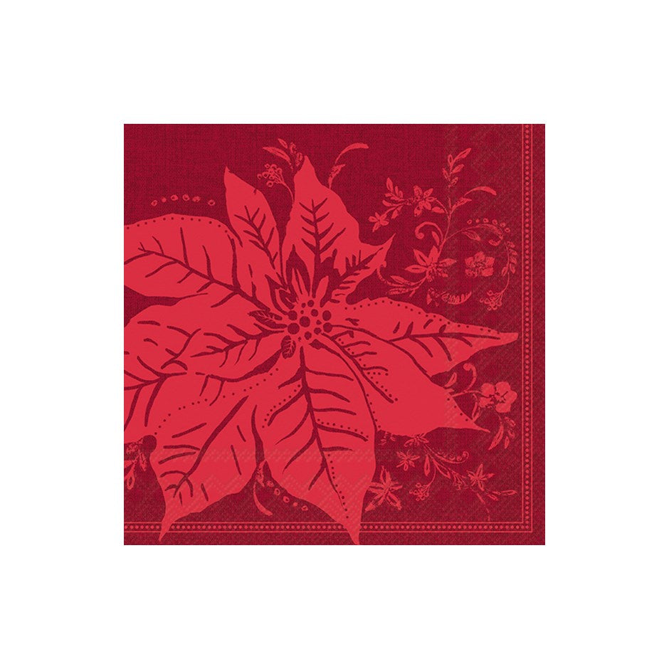 Splendid Poinsettia Red Luncheon Napkin