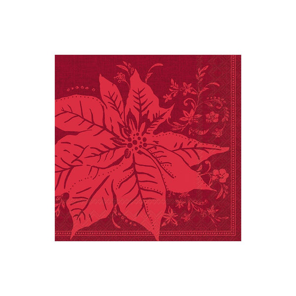 Splendid Poinsettia Red Luncheon Napkin