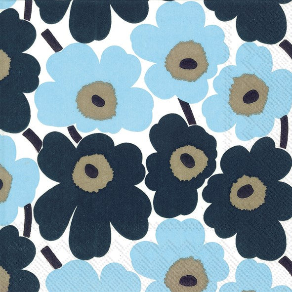 Marimekko Mini Unikko Blue Luncheon Napkin