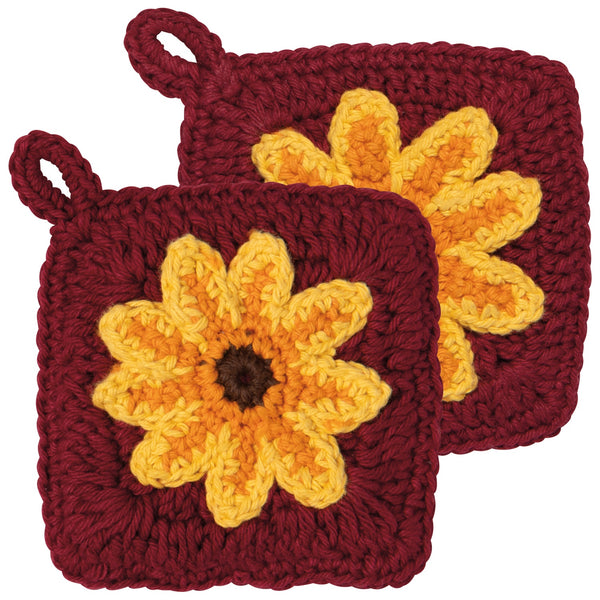 Crochet Sponge Set of 2 - Sunflower