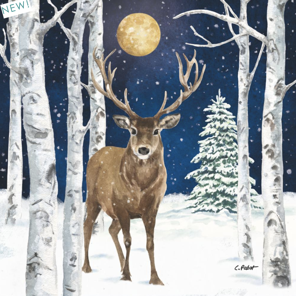 Cocktail Paper Napkins — Soft 3-Ply, Pack of 20 – Winter Stag