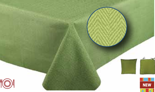 Chevron  Whisper Green Stain Resistant Tablecloth