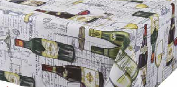 Wine Mulitcolour Stain Resistant Tablecloth