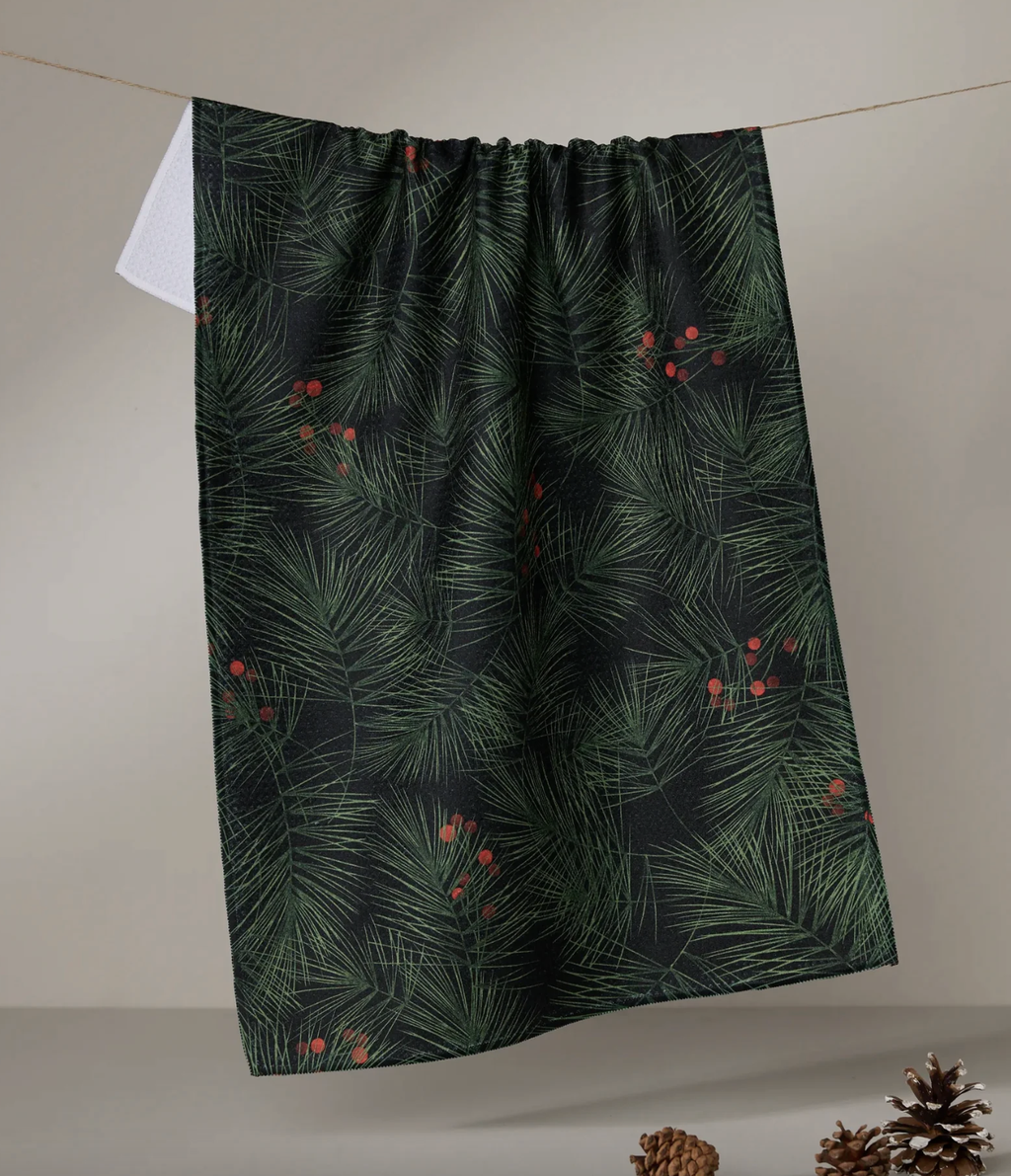 Geometry Kitchen Towel - Evergreen Pine