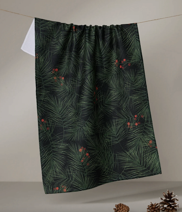 Geometry Kitchen Towel - Evergreen Pine