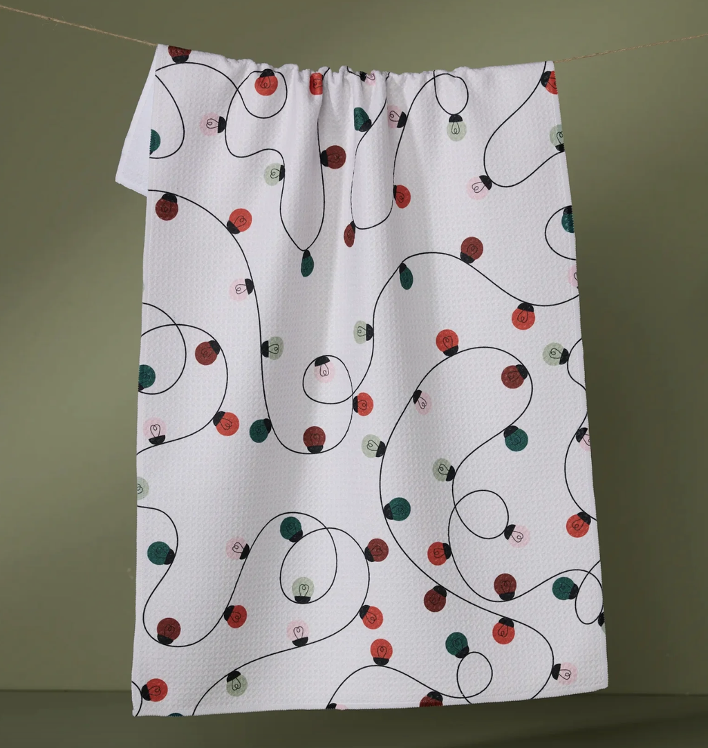 Geometry Kitchen Towel - Holiday Lights