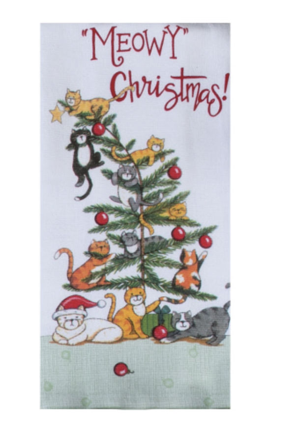 Meowy Christmas Dual Purpose Kitchen Towel