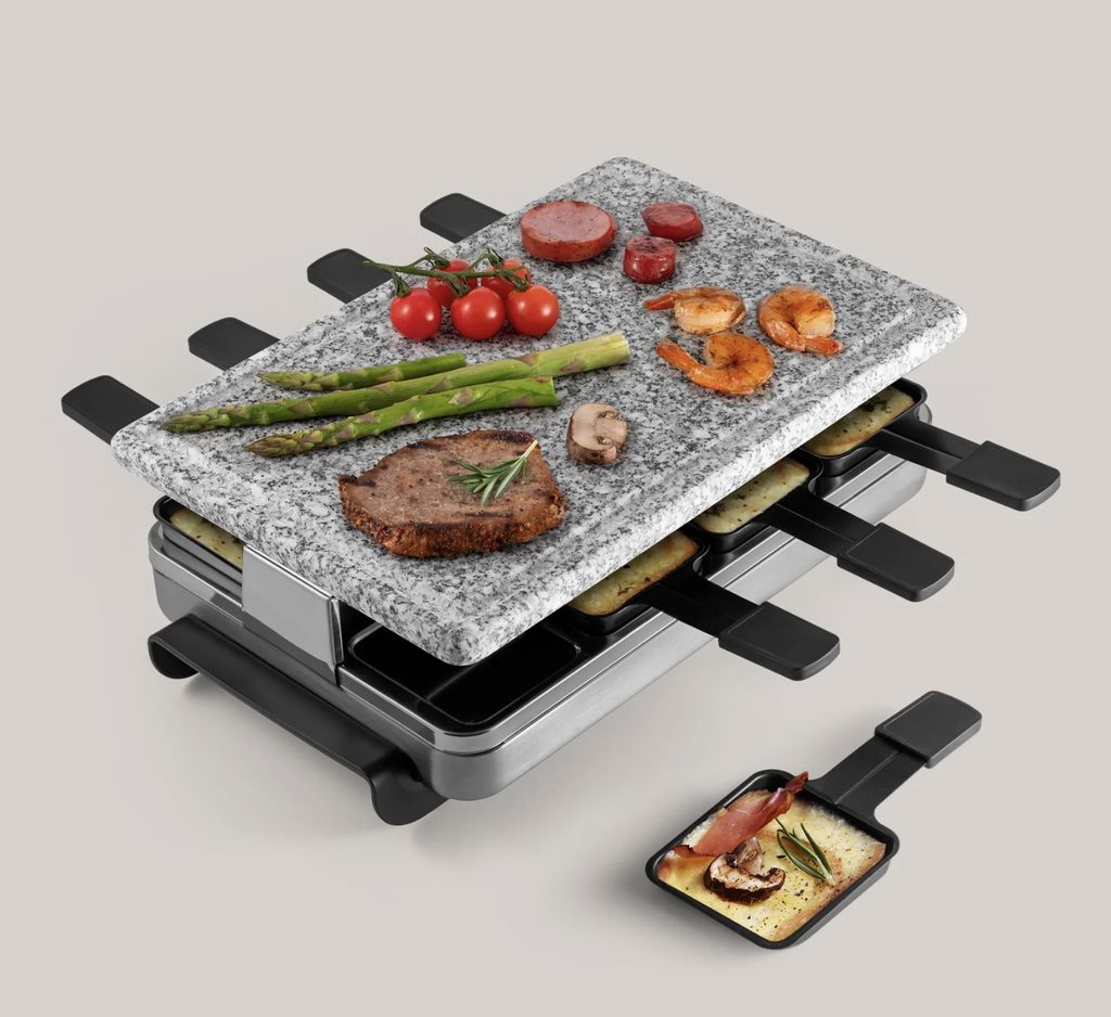 Stelvio 8 Person Raclette Party Grill w/granite stone