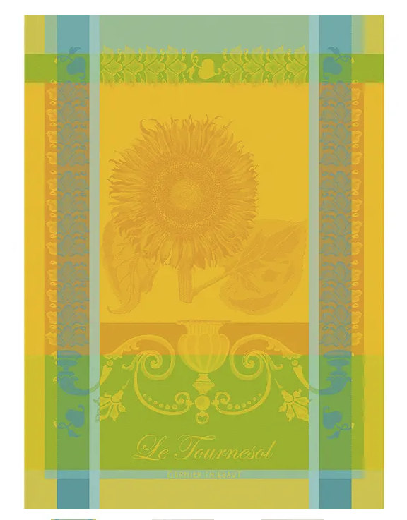 Garnier-Thiebaut French Jacquard Kitchen Towel - Le Tournesol Soleil