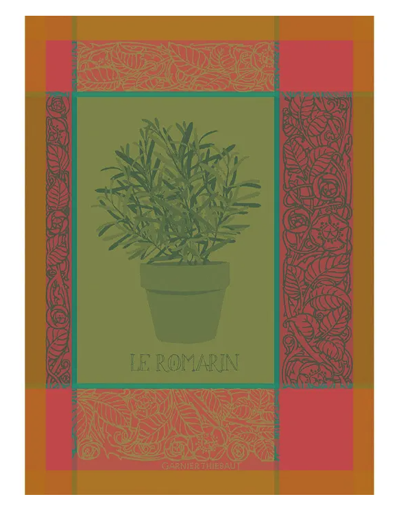 Garnier-Thiebaut French Jacquard Kitchen Towel - Romarin Mousse