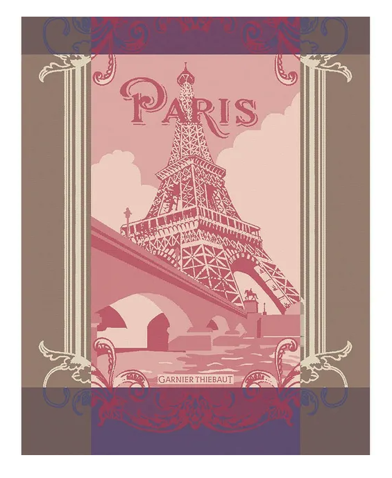 Garnier-Thiebaut French Jacquard Kitchen Towel - Paris Seine Bordeaux