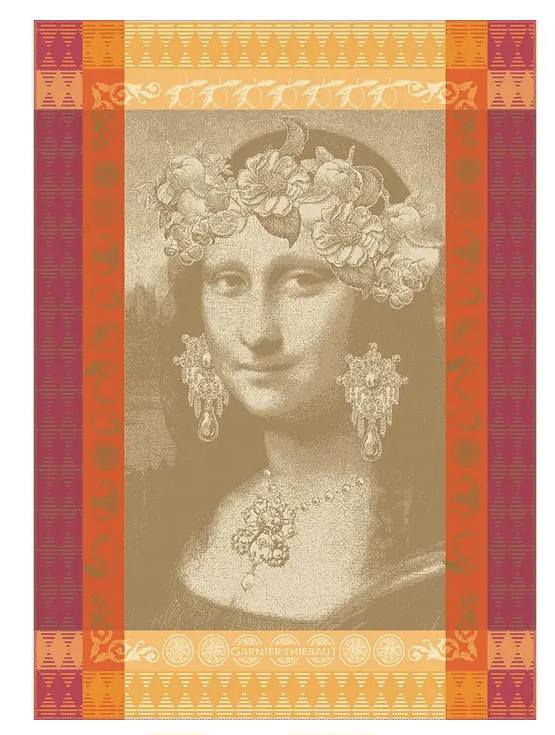 Garnier-Thiebaut French Jacquard Kitchen Towel - Mona Lisa Cuivre