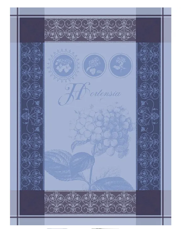 Garnier-Thiebaut French Jacquard Kitchen Towel -Hortensia Bleu