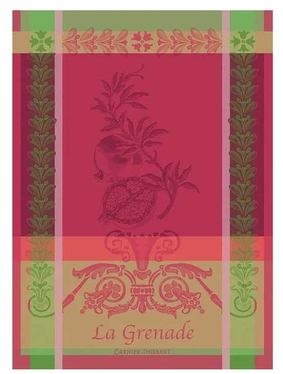 Garnier-Thiebaut French Jacquard Kitchen Towel - Grenade Rose