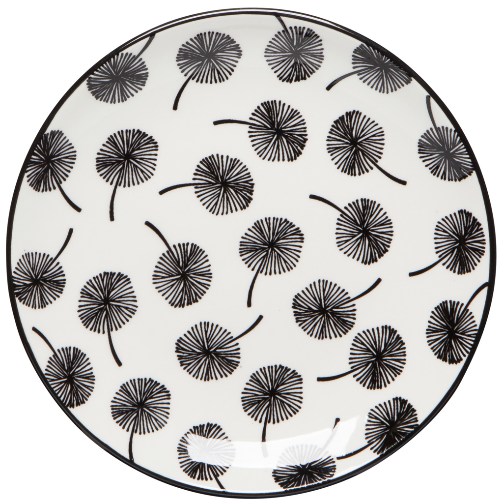 Now Designs 6" Appetizer Plate - Gray Dandelion