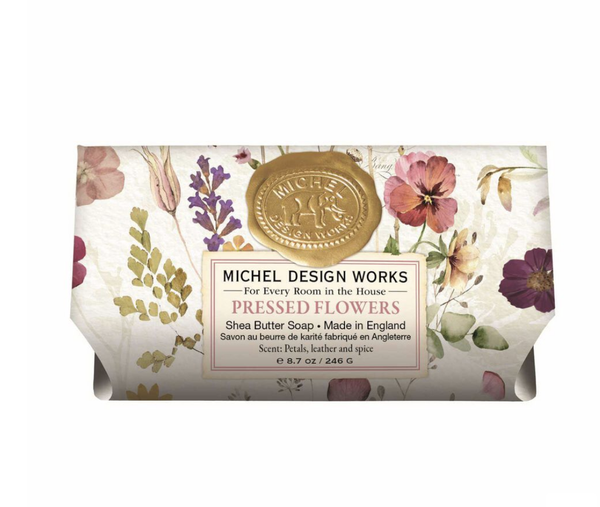 Michel Design Works Large Bath Bar Soap - Pressed Flowers