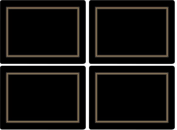 Pimpernel Cork-Backed Hardboard Placemats, Set of 4 - Classic Black